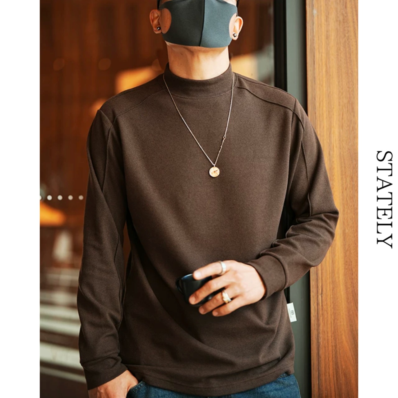Urban Mockneck ストレッチトップス/5color_T77・画像2