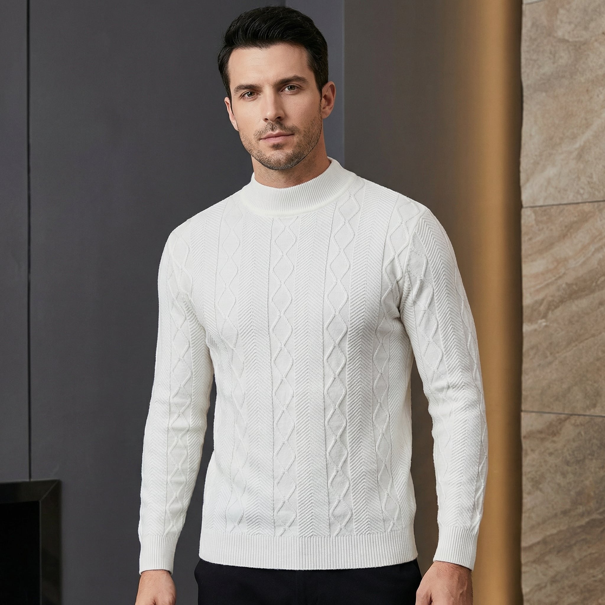 アーバンリファインパターンニット(4color) M0886