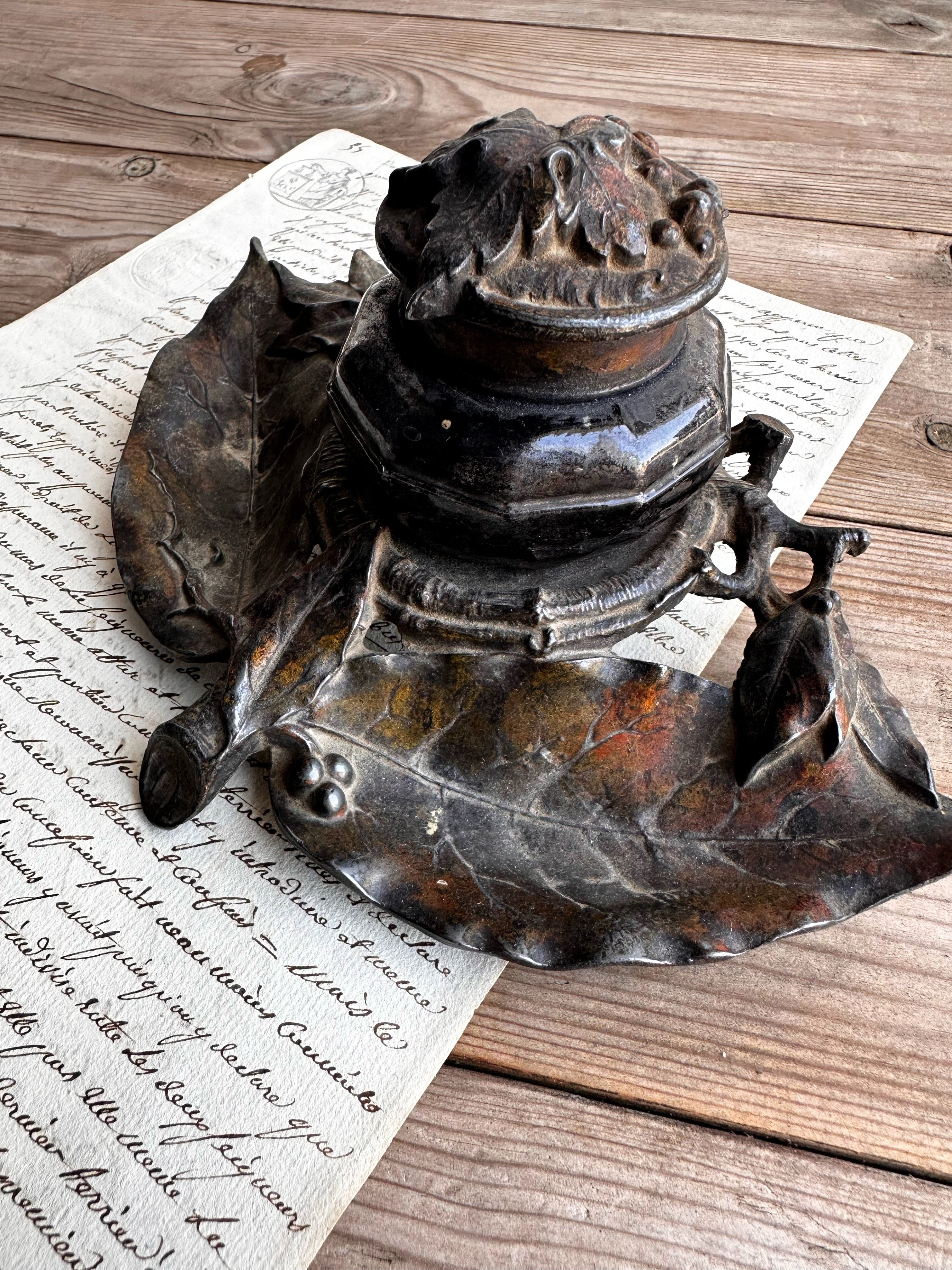 145年もの アンティーク インク壺 ペンレスト 1879年製 つけペン ガラス 145年もの アンティーク インク壺 ペンレスト 1879年製 つけペン