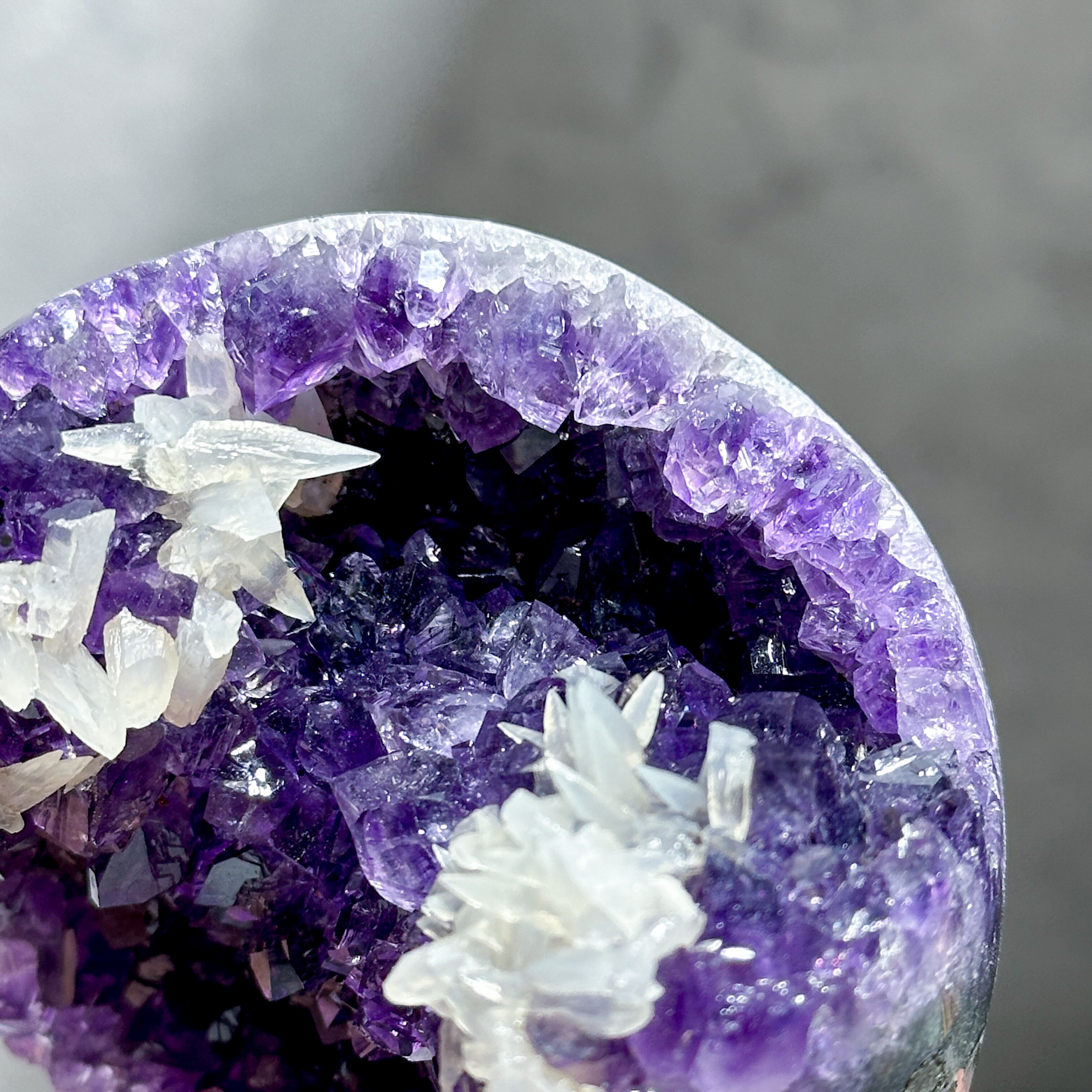 ウルグアイ産アメジストwithカルサイト 原石 大01◇ Amethyst ◇天然石