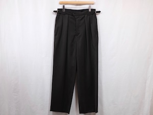 ULTERIOR” MELANGE WOOL GABARDINE WIDE TROUSERS MELANGE BROWN”