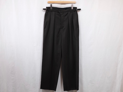 ULTERIOR” MELANGE WOOL GABARDINE WIDE TROUSERS MELANGE BROWN”