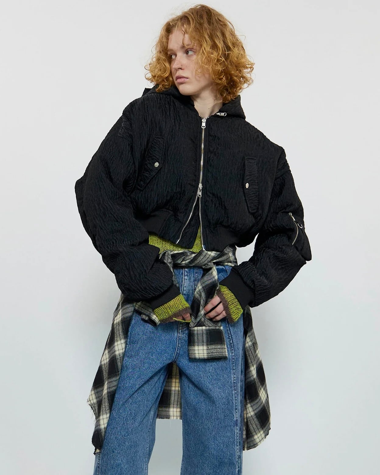 MAISON SPECIAL】Multiway Jacquard Short Length MA-1 | idealclasse