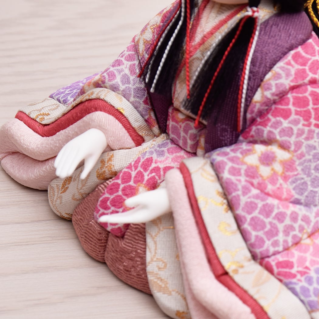 雛人形 親王飾り【桃山雛 螺鈿桜】一秀 木目込人形｜かわいい｜モダン