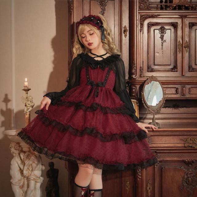 SEASONZ ゴシック ジャンパースカート チュチュ バックリボン かわいい ガーリー 甘め  lolita