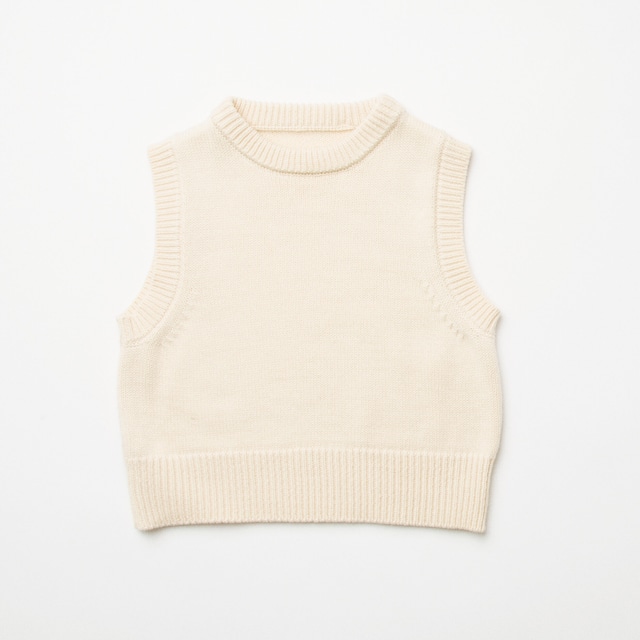 Nellie Quats/Leap Frog Knitted Vest - Milk Organic Cotton Knit