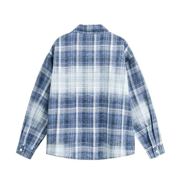 フェードグラデーションルーズシルエットチェックシャツ 1col R02652