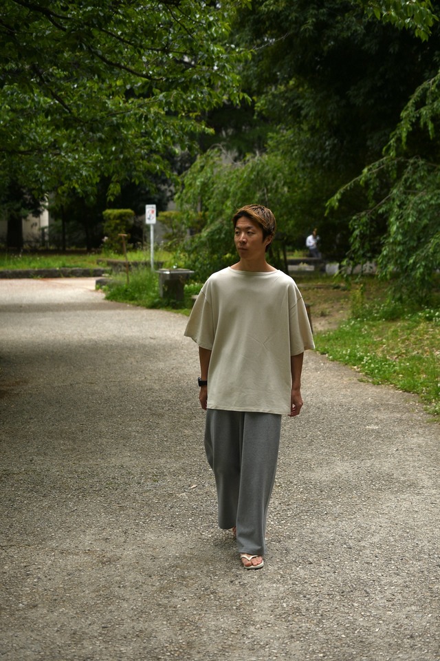 KAPTAIN SUNSHINE / Washi Tenjiku Boatneck Half-sleeve Tee (ASH GRAY)