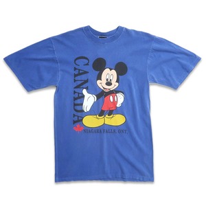 古着 90年代 Disney ディズニー ミッキー プリントTシャツ ブルー 表記：M　gd402460n w40501