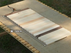 196ひのきのキャンプ用品 土佐 ひのき 木製 折りたたみ ウィンドスクリーン M  風防 60cm x 25cm
