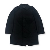 カシミヤ100% Duke Madison デュークマディソン 比翼 ステンカラーコート L/ブラック メンズ