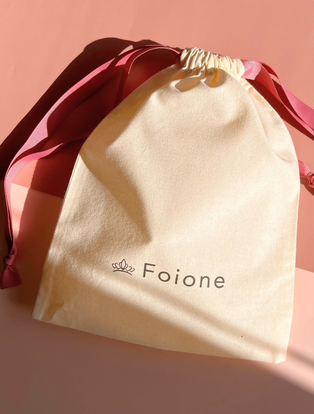 Foione オリジナル巾着｜コットン製マチあり