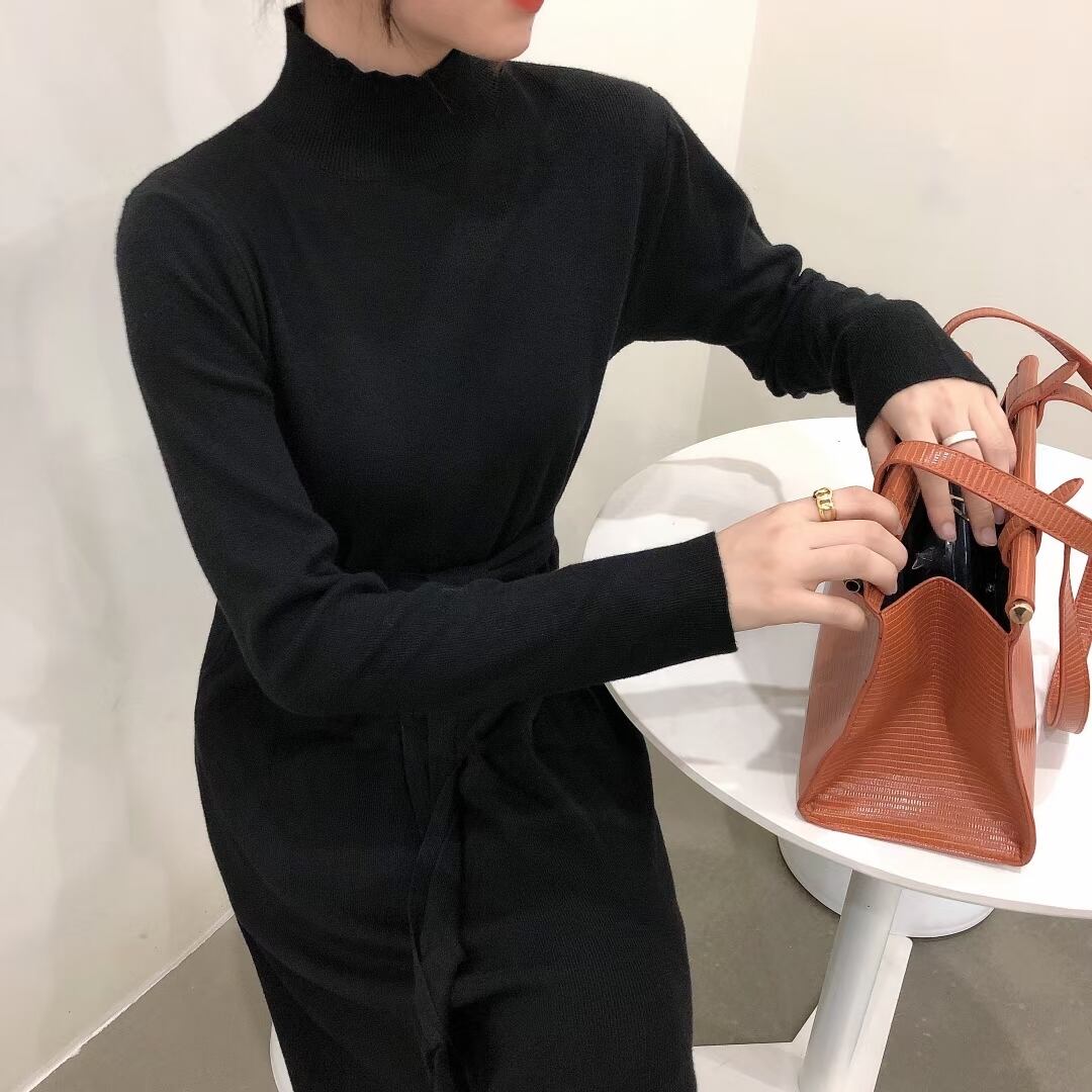 Aライン タートルネックニットワンピース  AJ1050-9053