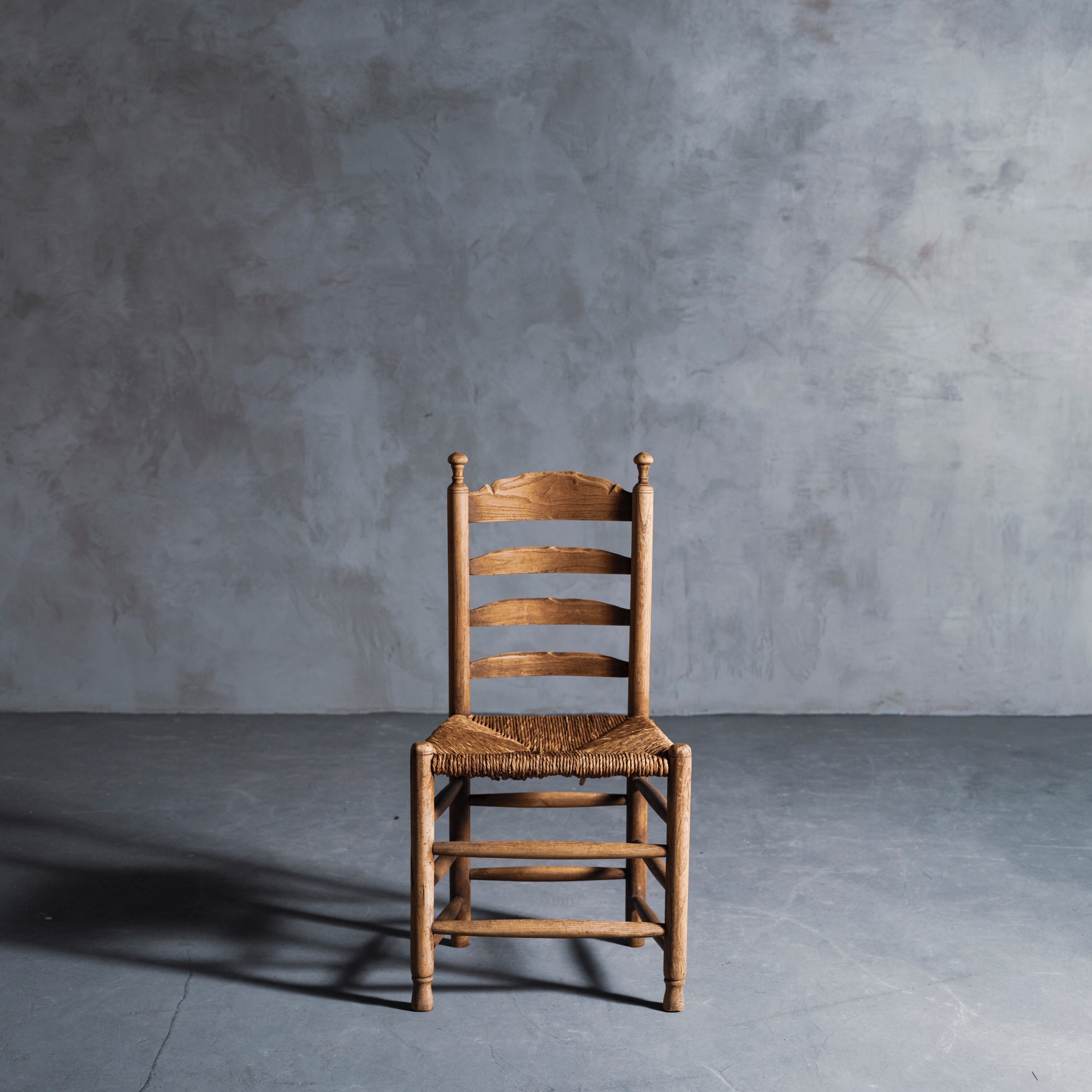 アンティークチェアー/ラッシュシート/フランスアンティーク/フレンチ家具/木製椅子