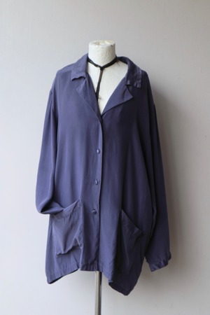 80s Euro silk purple pajama shirt