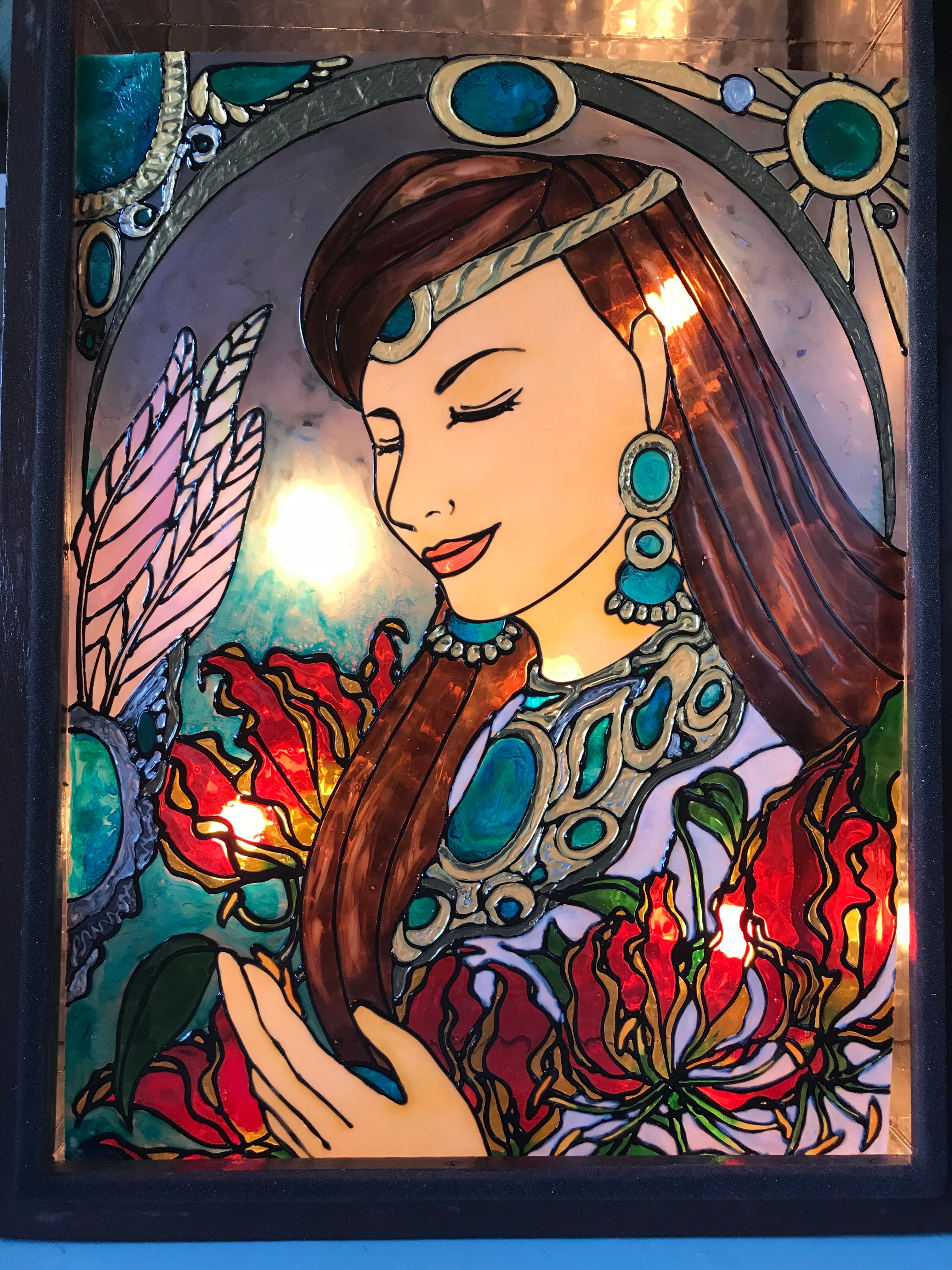 光を通す絵「ステンドグラスアート イメージ画」A4サイズ | ステンド 