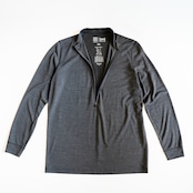 バックメッシュ・速乾メリノウール・ジップアップ・ロングスリーブシャツ（登山用ベースレイヤー 長袖ジップアップ）
