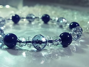 ★【六芒星】幸運の星空 高品質ラピスラズリ コスモオーラ 天然水晶 強運パワーストーン ブレスレット C61