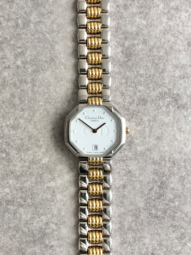 Christian Dior クリスチャン ディオール 腕時計 シルバー ゴールド ステンレススチール クウォーツ D48-203 vintage ヴィンテージ オールド i6hep7