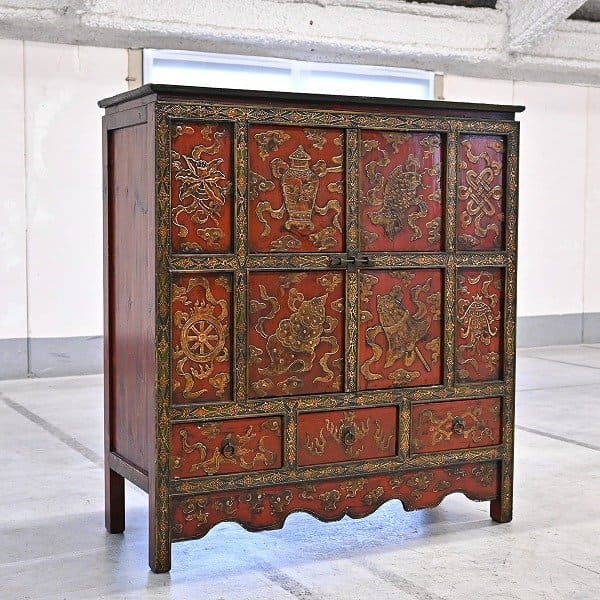 China antiques キャビネット 中国家具 箪笥 収納 観音開き 引き出し