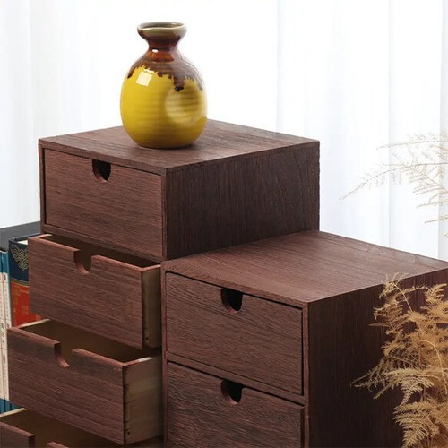 小物収納棚 小物収納ケース 木製 ２段 デスク収納 収納ケース 引き出し ヴィンテージ おしゃれ 北欧