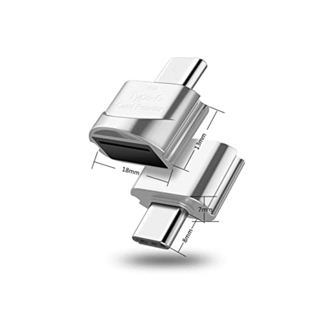 SD/マイクロSDカードリーダー、USB-C to Micro SD SDXC SDHC OTG USBメモリアダプタ TF Type C Memory Card Reader for Galaxy, Huawei, タブレット, PC, MacBook(シルバー)