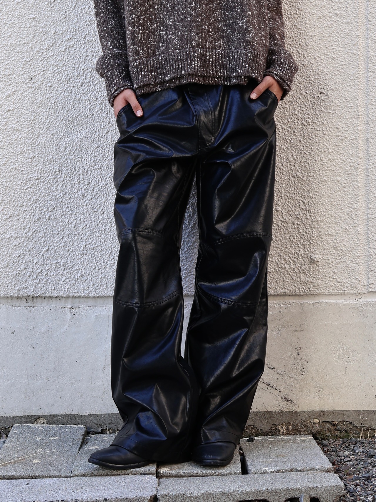 【26aw/ROLDSKOV】tech pant fake leather