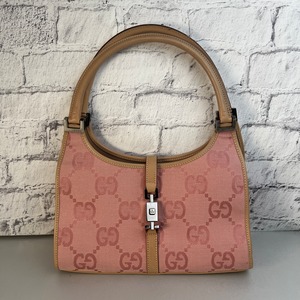 GUCCI グッチ  GG キャンバス ハンドバッグ ピンク A-10189