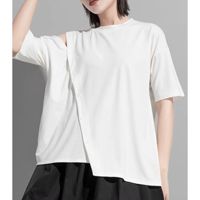 Open shoulder asymmetry shirt C0005