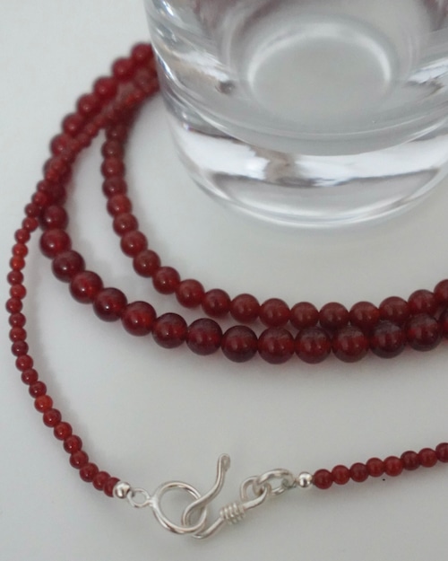 S925 Red agate 2way hook necklace (N242