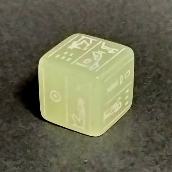 古代エジプトダイス【蓄光・レーザー刻印】6面サイコロ単品 DTDEgypt10