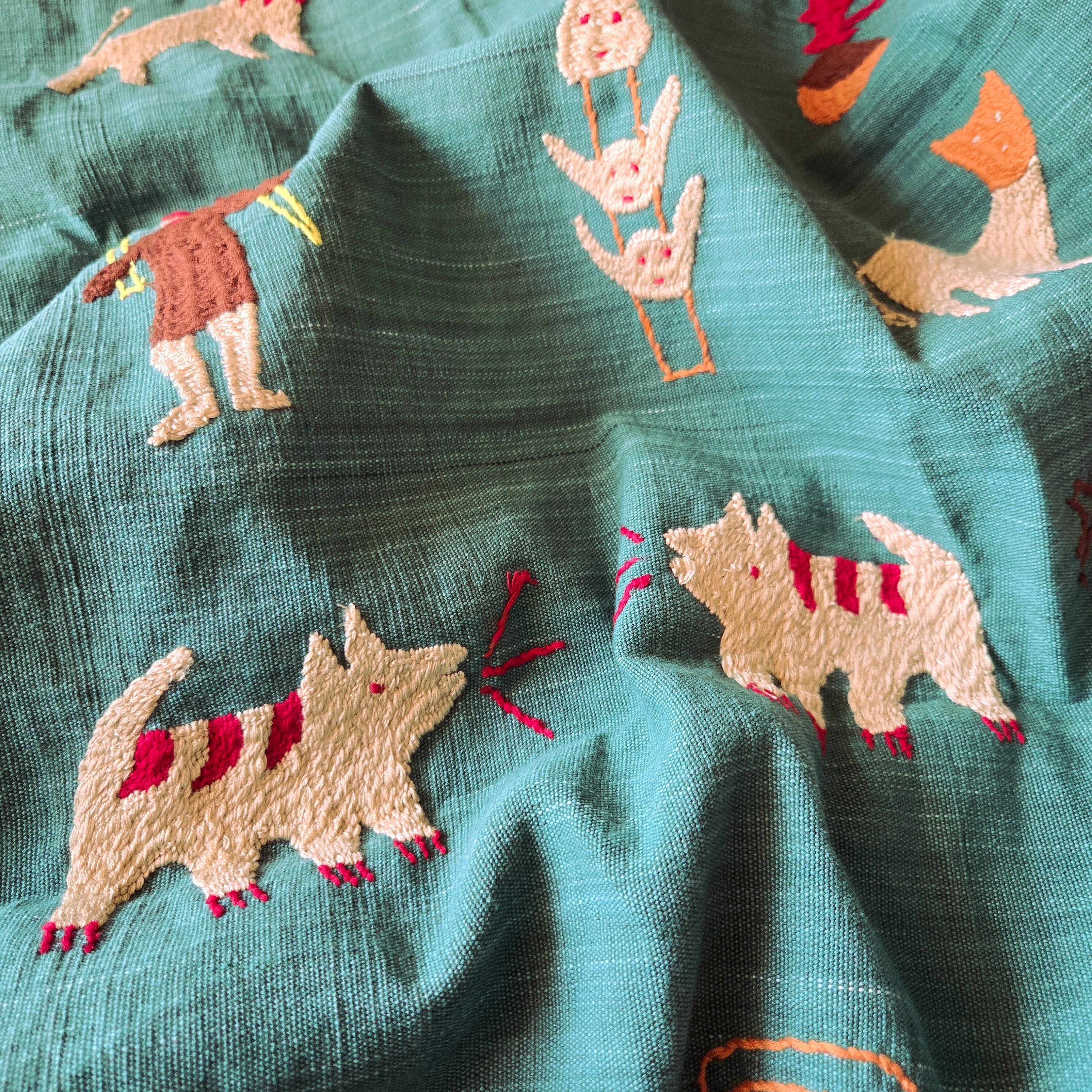 ナガ族 手刺繍 大判ブランケット | gururi