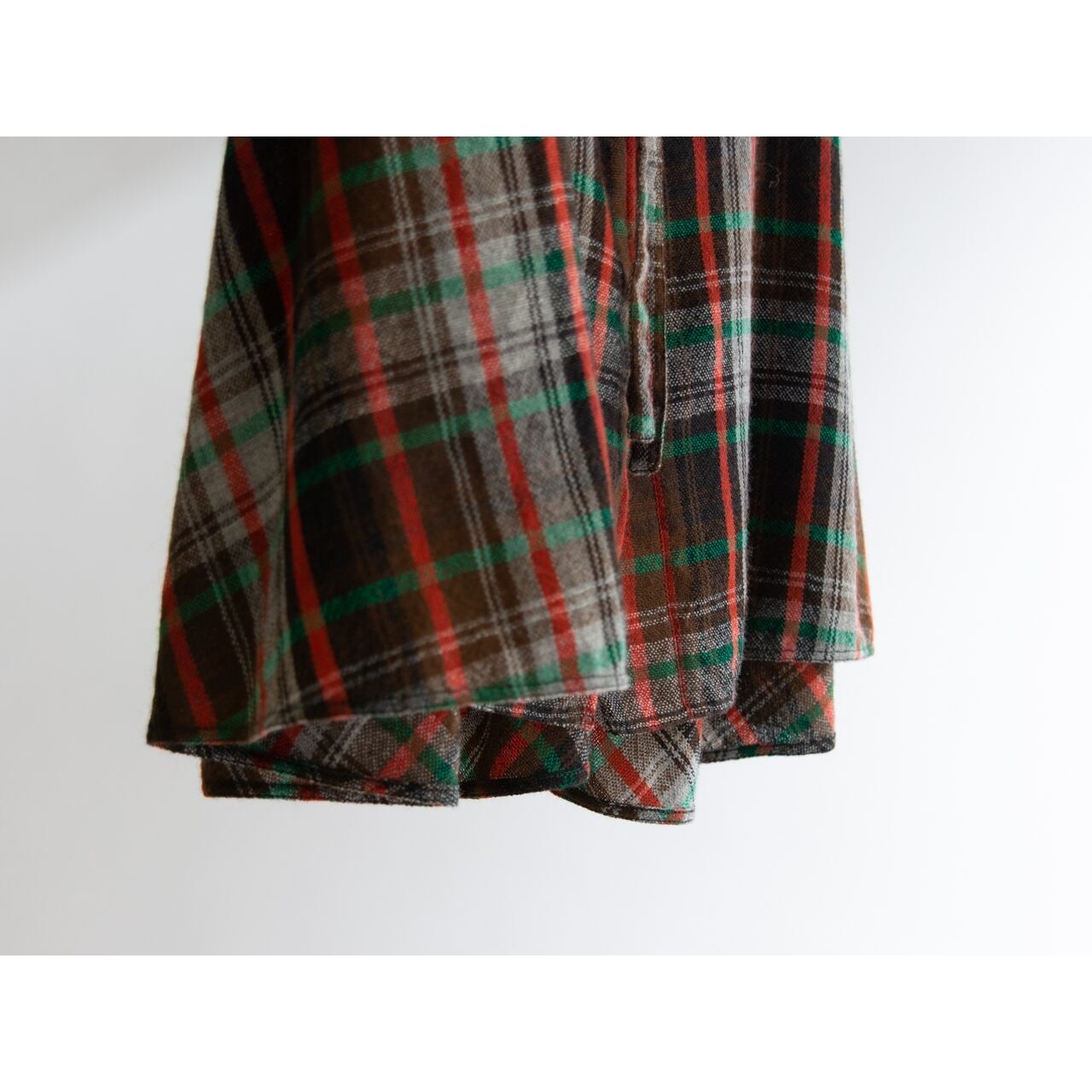 【DONALD DAVIES】Made in Ireland 100% Wool Flare Skirt（アイルランド製 チェック柄ウールフレアスカート）