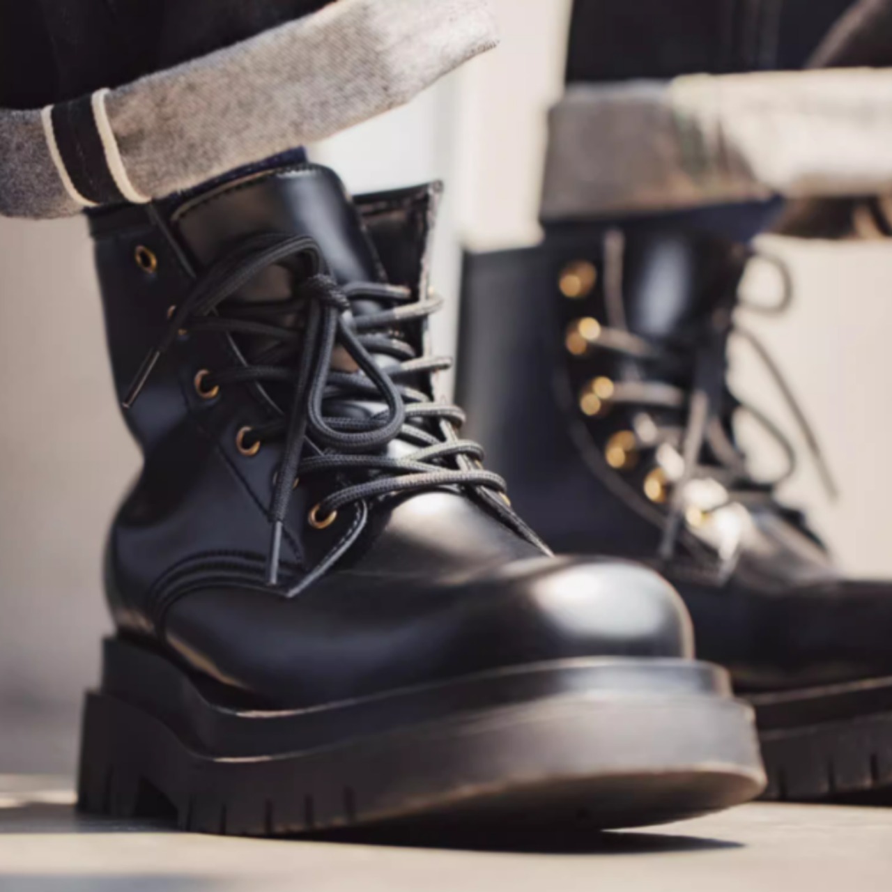 ミッドハイ ブラック ダービー ワーク  S0069