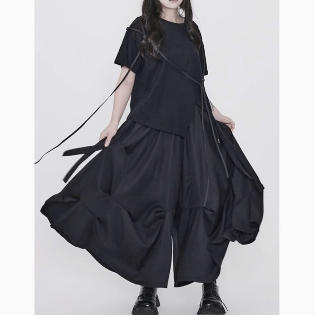 Random drape wide pants C0735