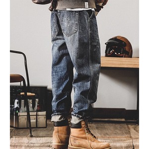 Side pocket design denim pants P345