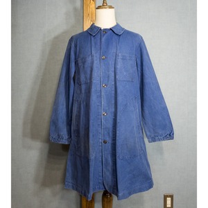 【1950s】"French Work" Blue Cotton Twill Atelier Work Coat ②