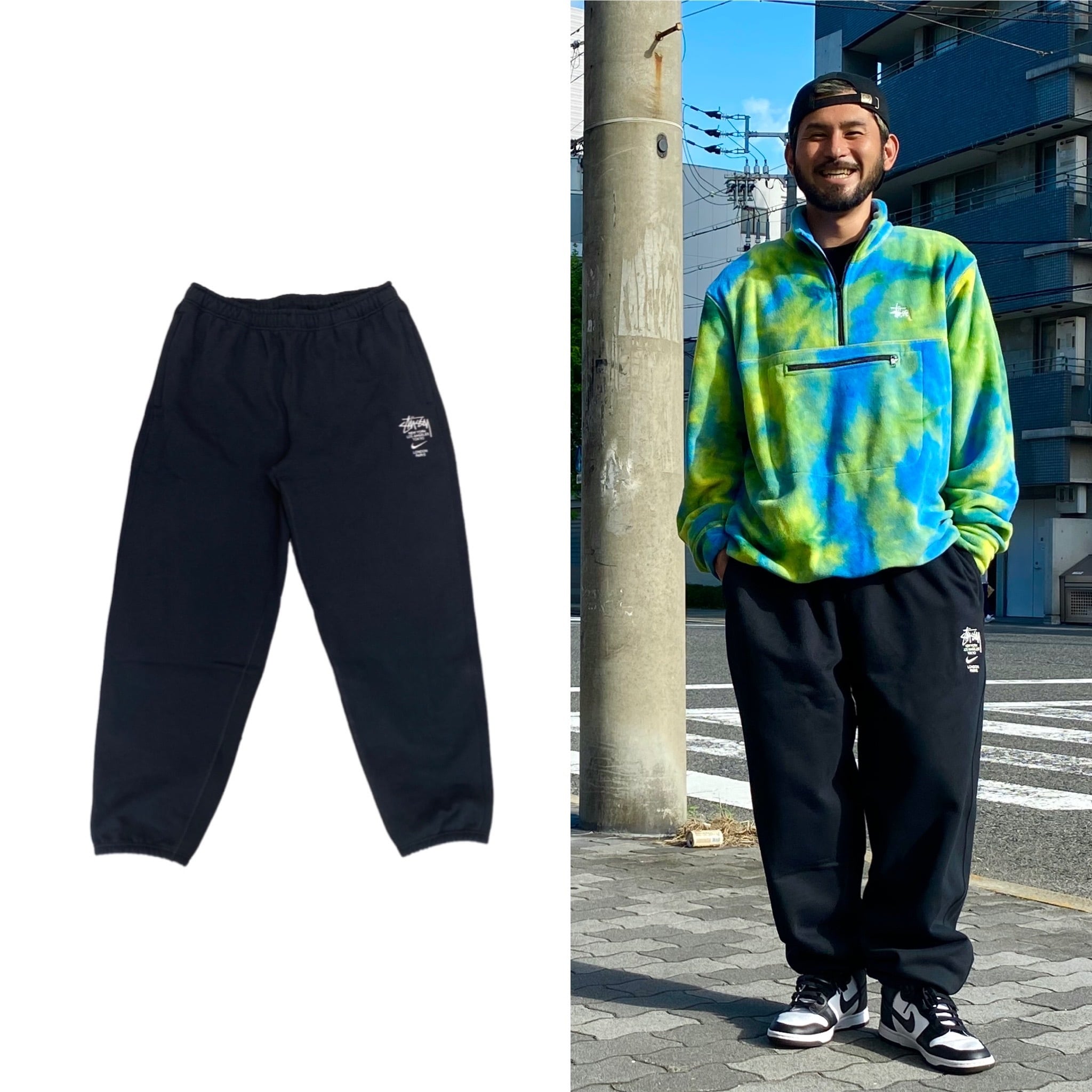 NIKE × STUSSY NRG ZR FLEECE PANT BLACK LARGE DC4227-010 85KH8411  