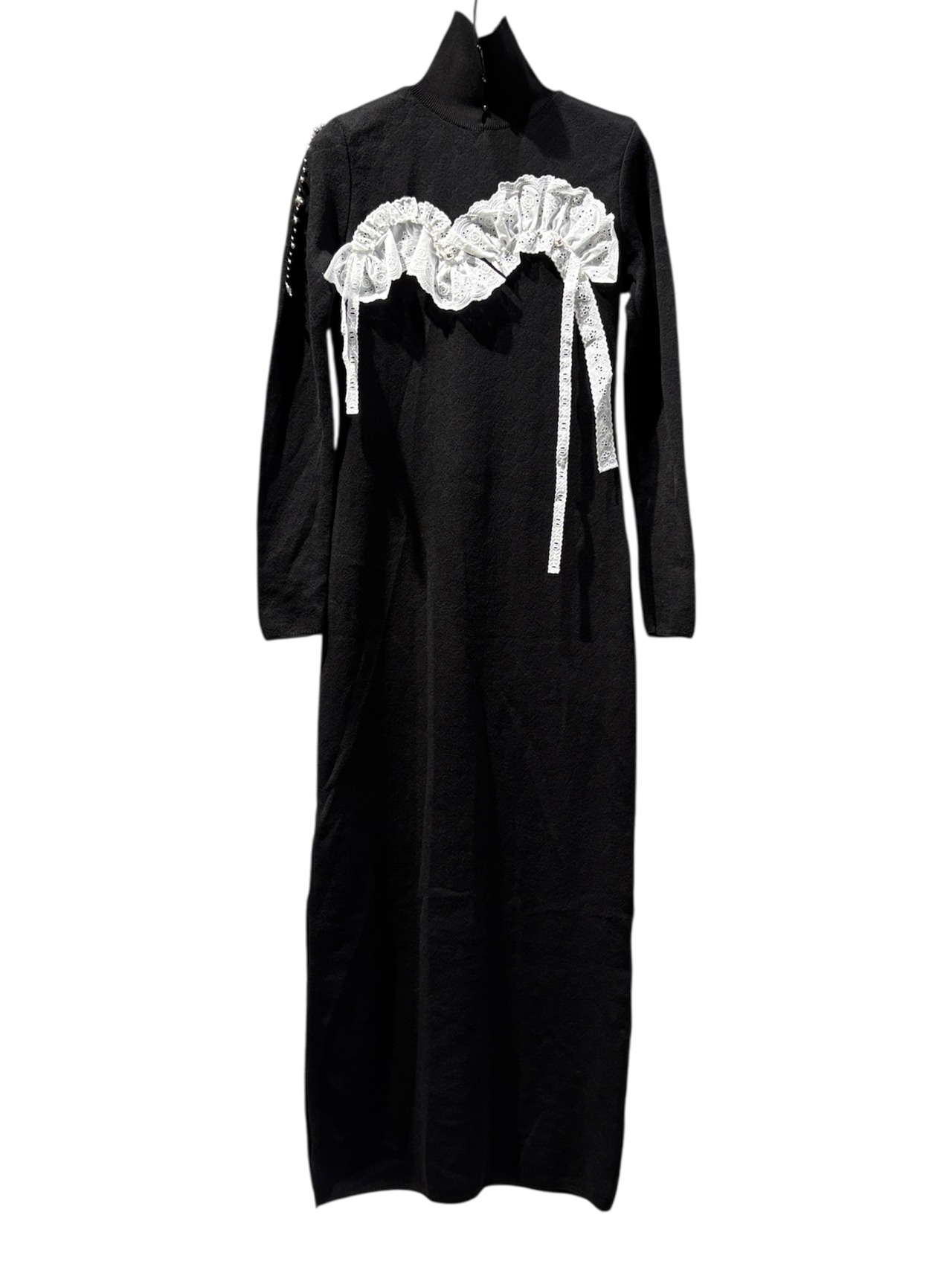 【25AW】Create Clair クリエイトクレイル / lace bijou knit dress / ニットワンピース - 1