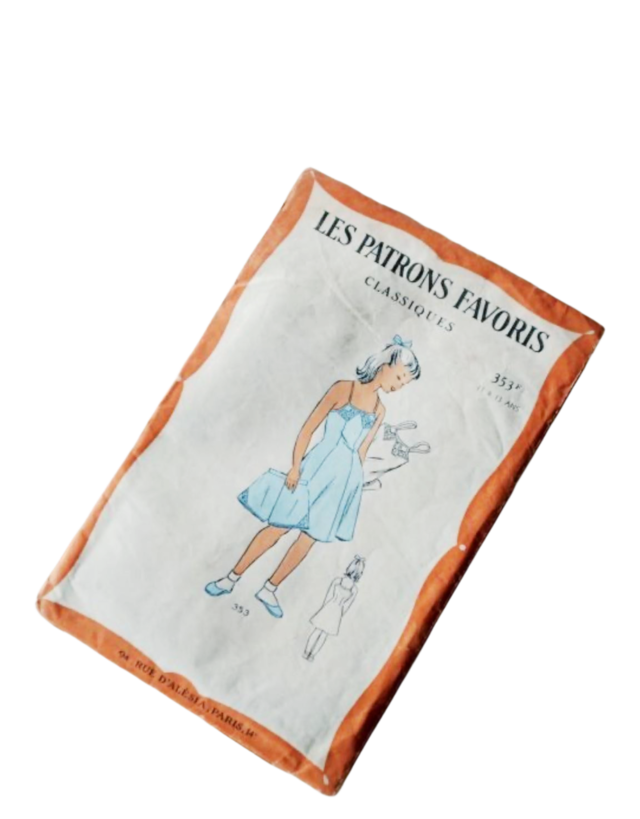 50s France 永遠の子供服と型紙 LES PATRONS FAVORIS 女の子 ショーツ スリップ