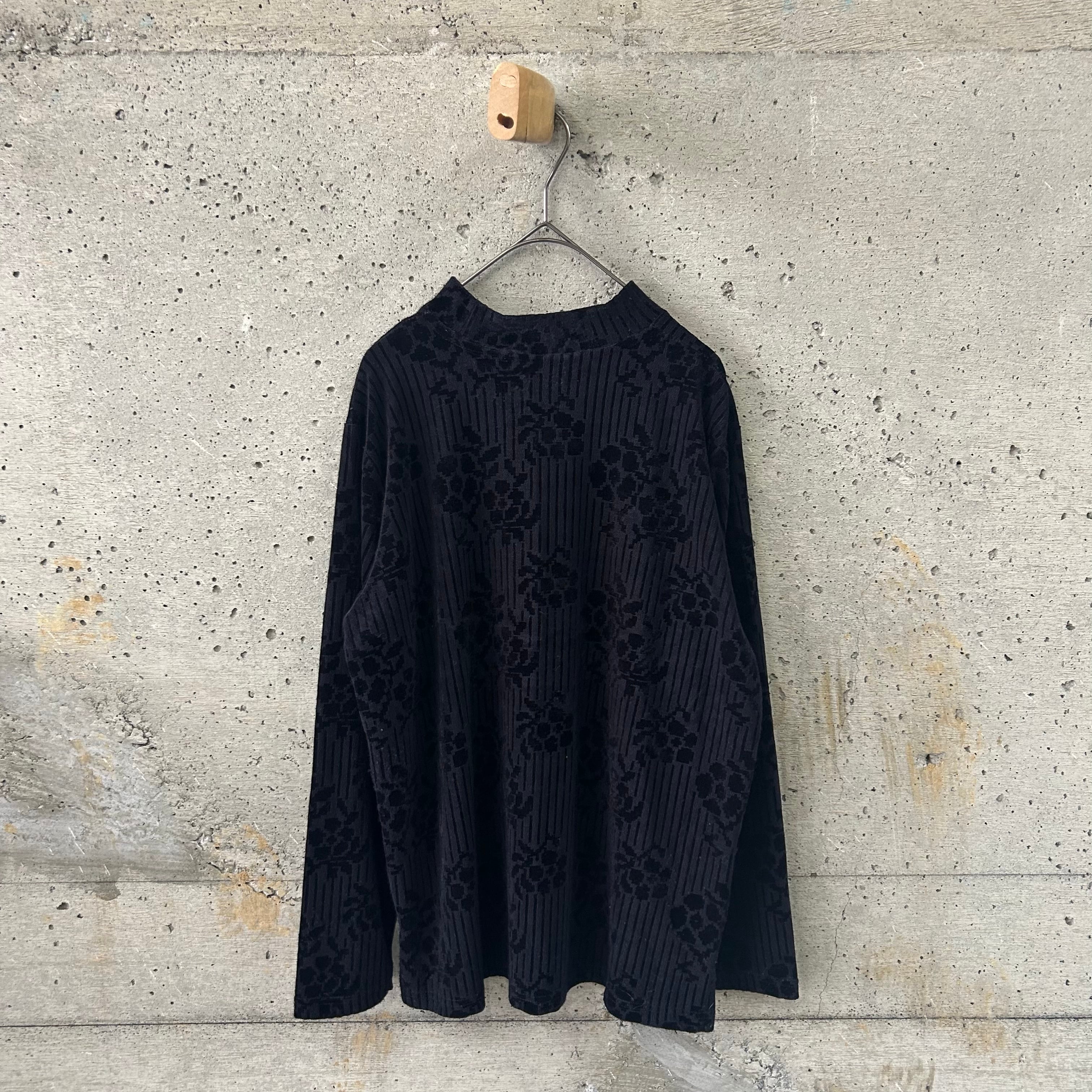 Floral print stand-up collar top