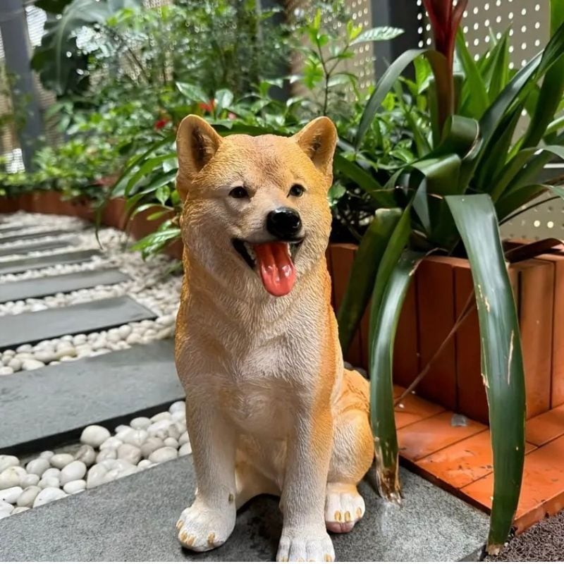 ガーデンオーナメント 置物 オブジェ 犬 芝犬 パピー 動物 ガーデンオーナメント 置物 オブジェ 犬 芝犬 パピー 動物