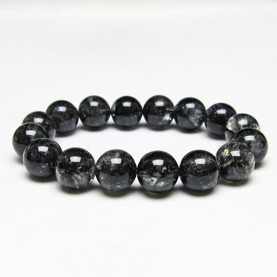 ブラックエレスチャルクォーツ ブレスレット 13mm 一点物 おまかせ便 111-53863