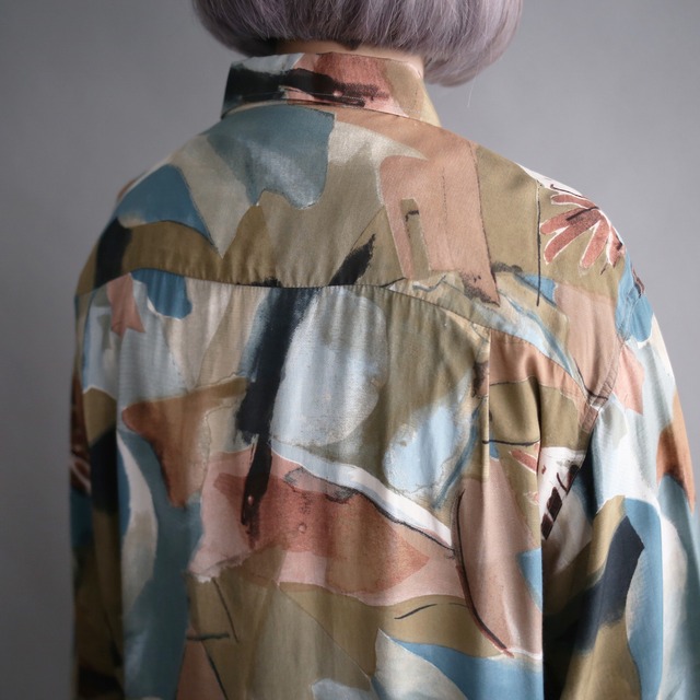 "水彩" good coloring art pattern loose shirt