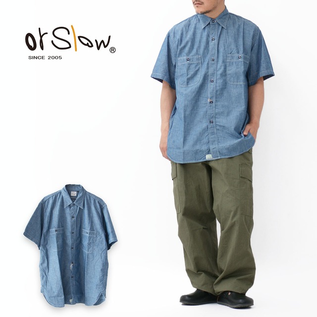 orslow [オアスロウ] SHORT SLEEVE CHAMBRAY WORK SHIRT [01-V8170-84] ショートスリーブシャンブレーワークシャツ・ワークシャツ・シャンブレーシャツ・半袖シャツ・MEN'S [2024SS]