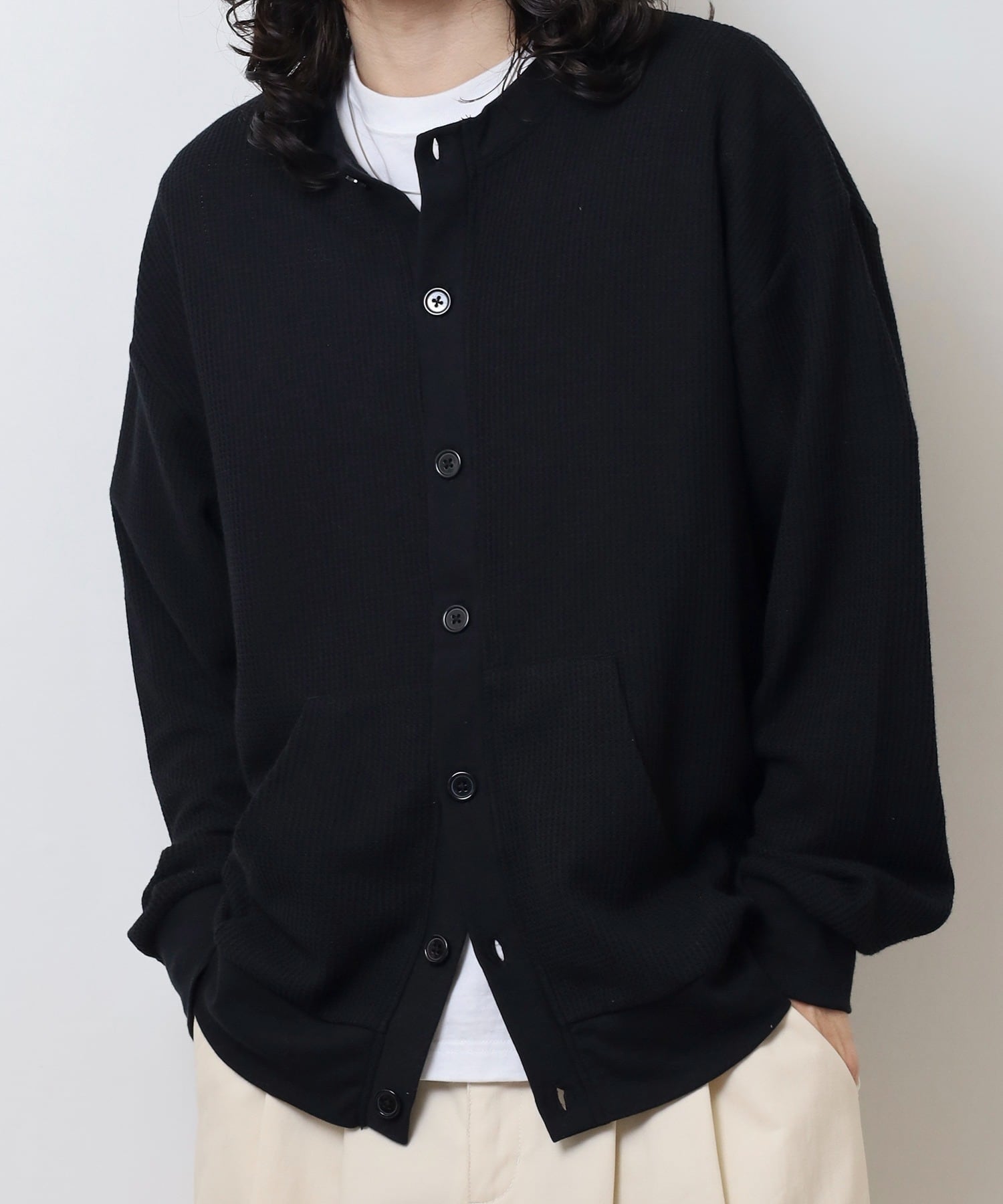 2025年】ワッフル クルーネックカーディガン #JF364-12S