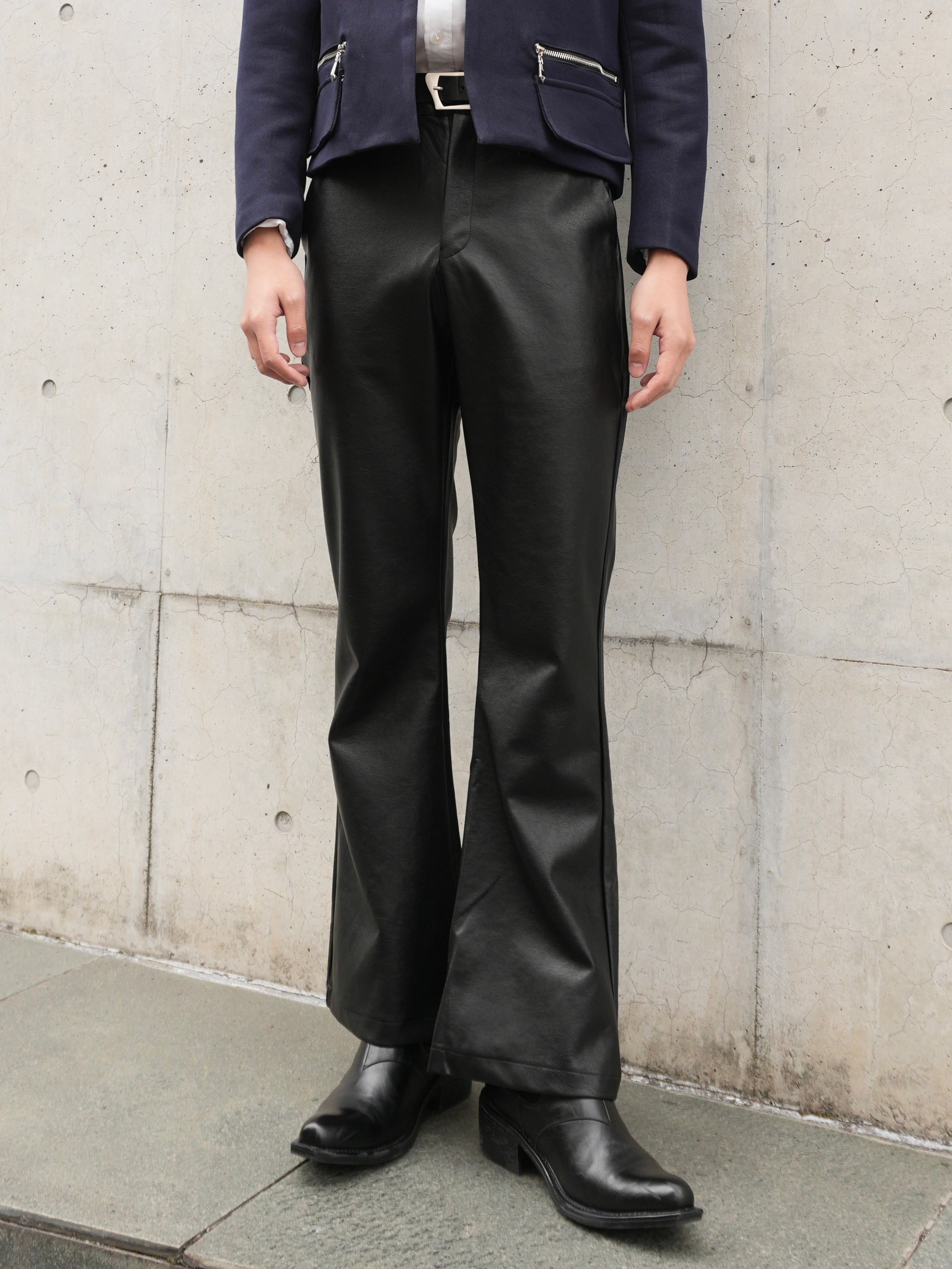 ALUDE SELECT】design pu leather flare pants | 【ALUDE】韓国メンズ