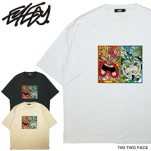 【eye-cut2304】EYEDY アイディー TIKI TWO FACE ハワイの神様 ティキ ショートスリーブTシャツ 大きいサイズ WHTIE BEIGE BLACK ホワイト ベージュ ブラッ