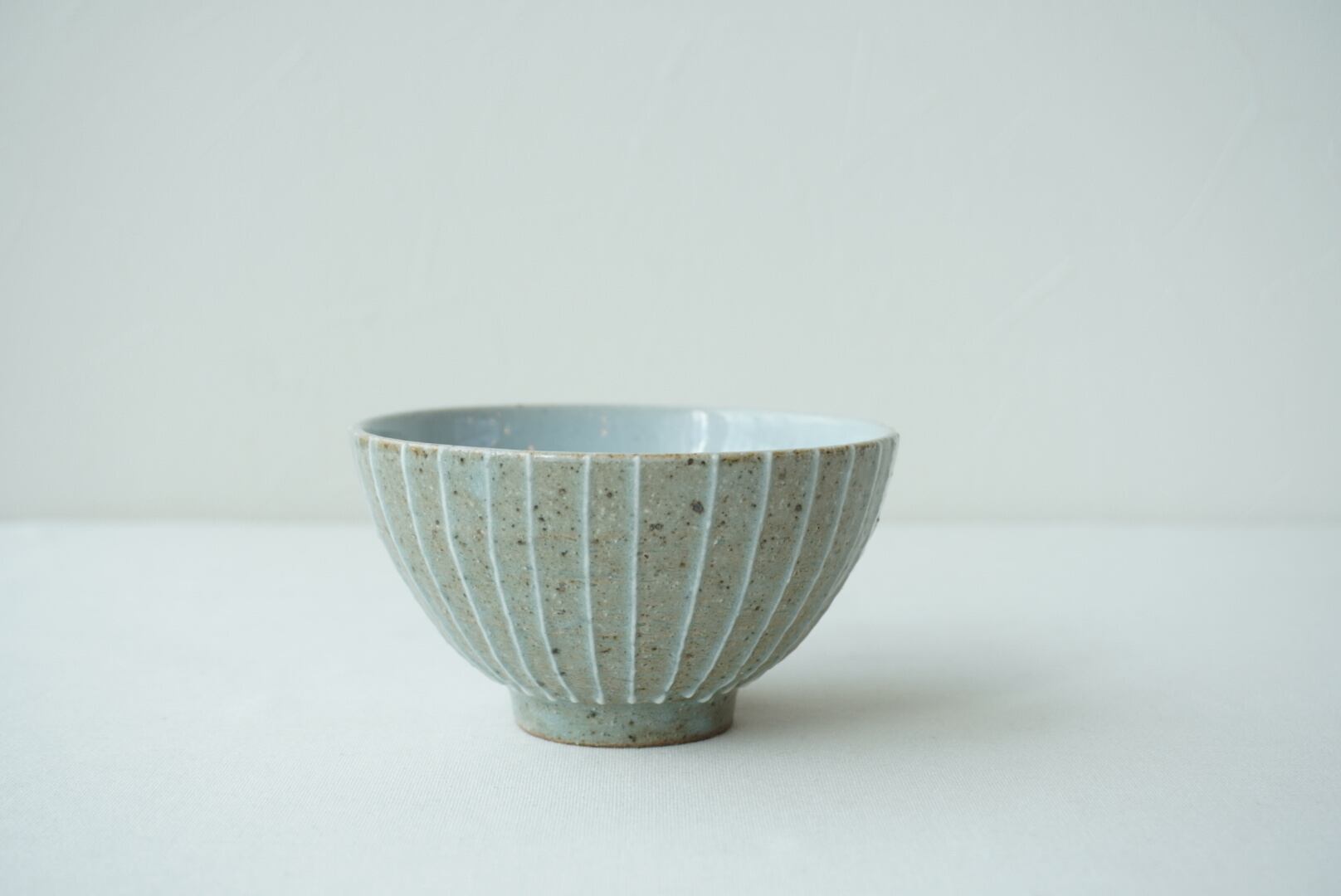 藤井博文 乳濁釉イッチン 飯碗 小