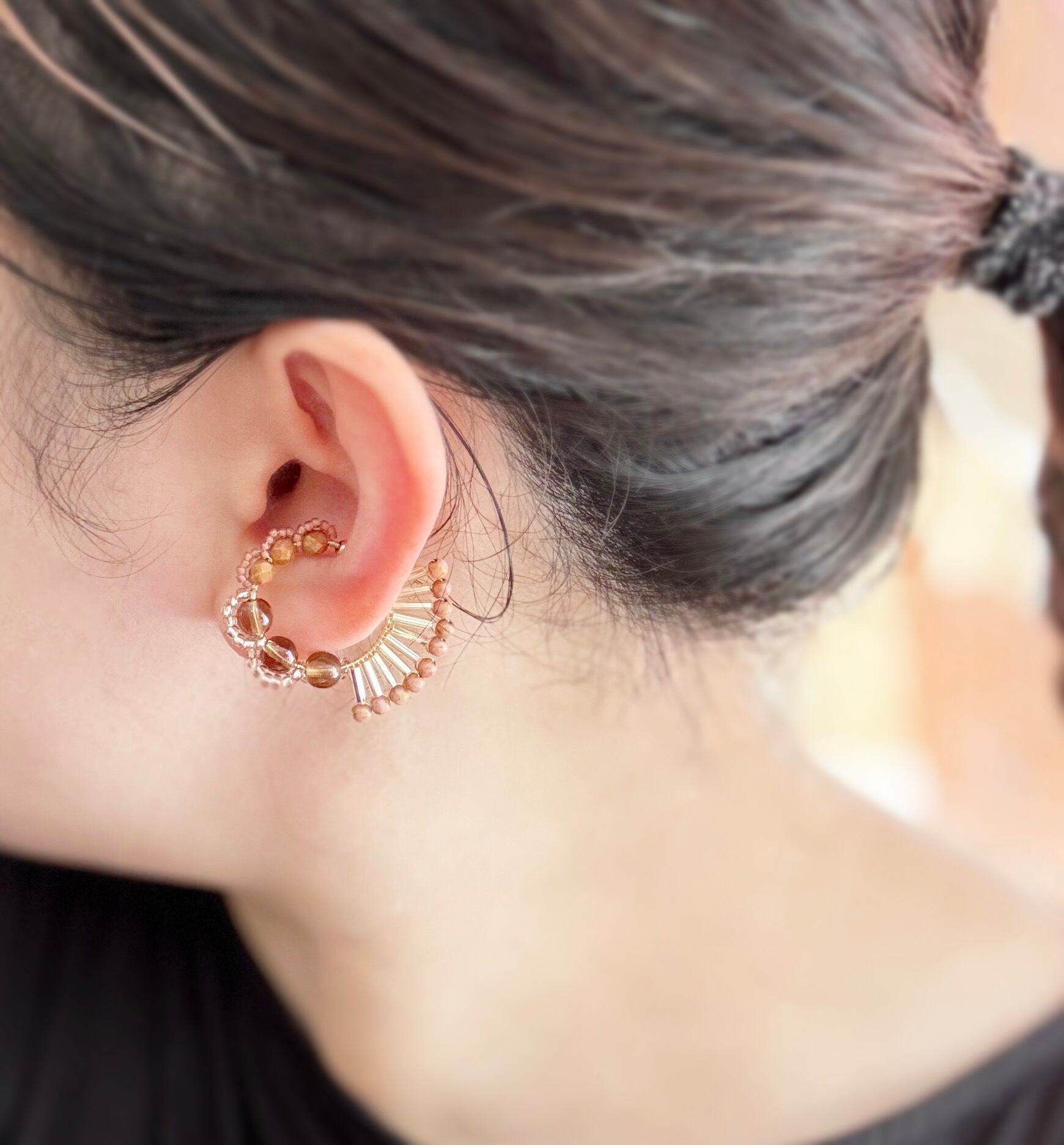 ＜Rollo～イロヅクビジュー～＞イヤーカフ『 ハミングバード/hummingbird 』<Mocha(32)>